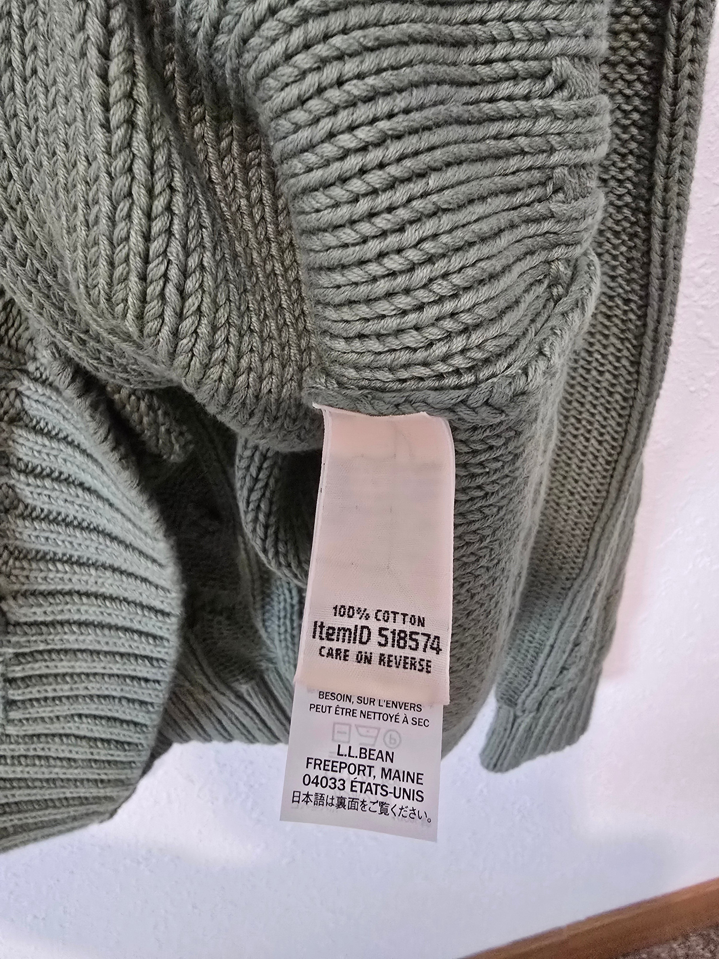 LL Bean Green Cable Knit Sweater (3X)