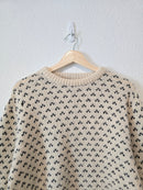 Vintage Patterned Wool Sweater (L)