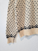 Vintage Patterned Wool Sweater (L)