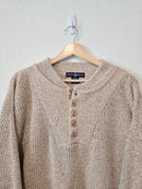 Vintage Oversized Knit Henley (M)