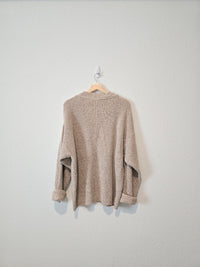 Vintage Oversized Knit Henley (M)