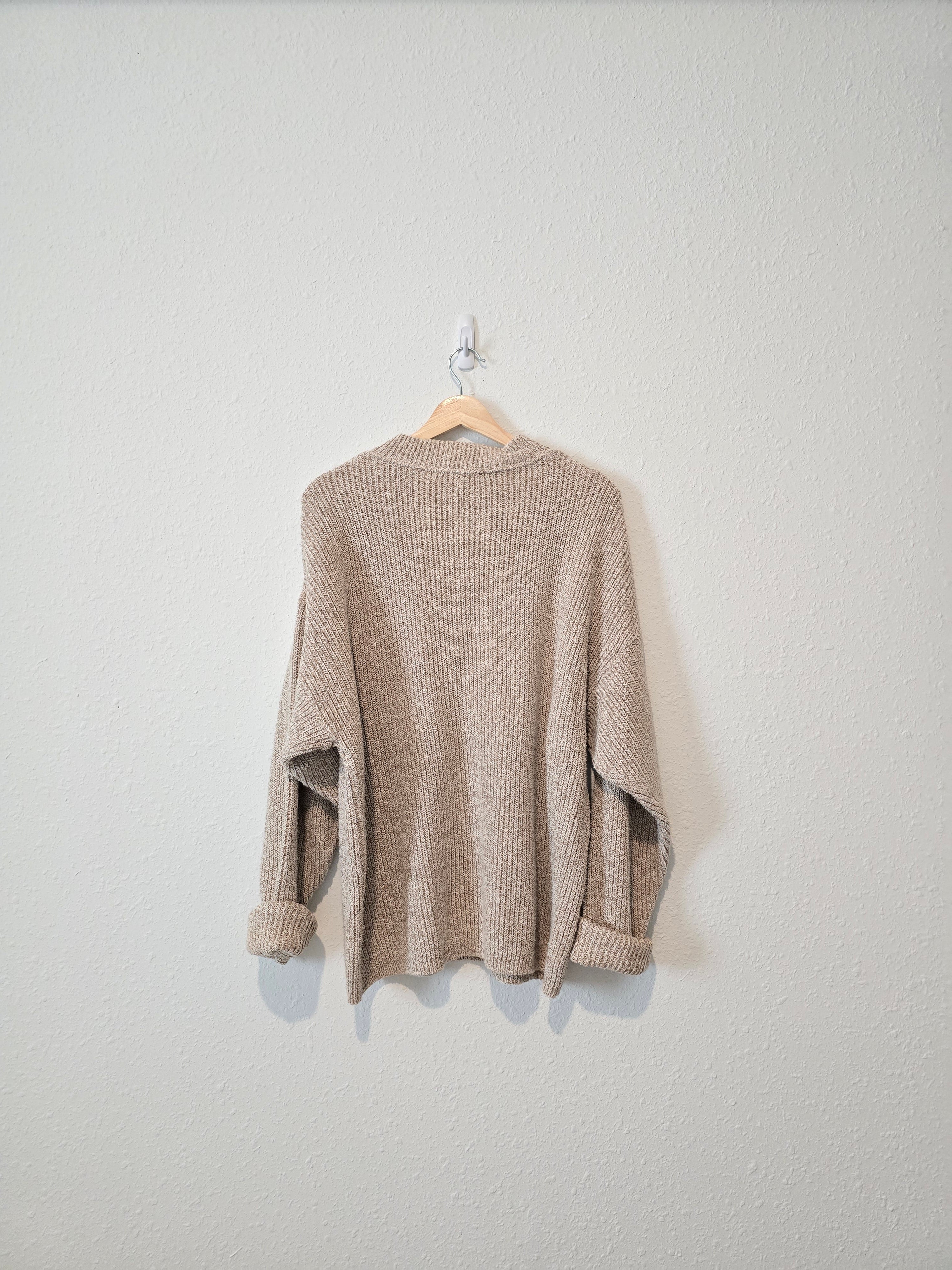 Vintage Oversized Knit Henley (M)