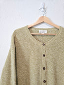 Vintage Green Button Up Sweater (2X)