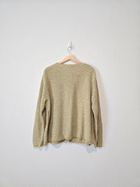 Vintage Green Button Up Sweater (2X)