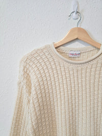 Vintage Cream Textured Sweater (XS/S)