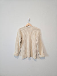 Vintage Cream Textured Sweater (XS/S)