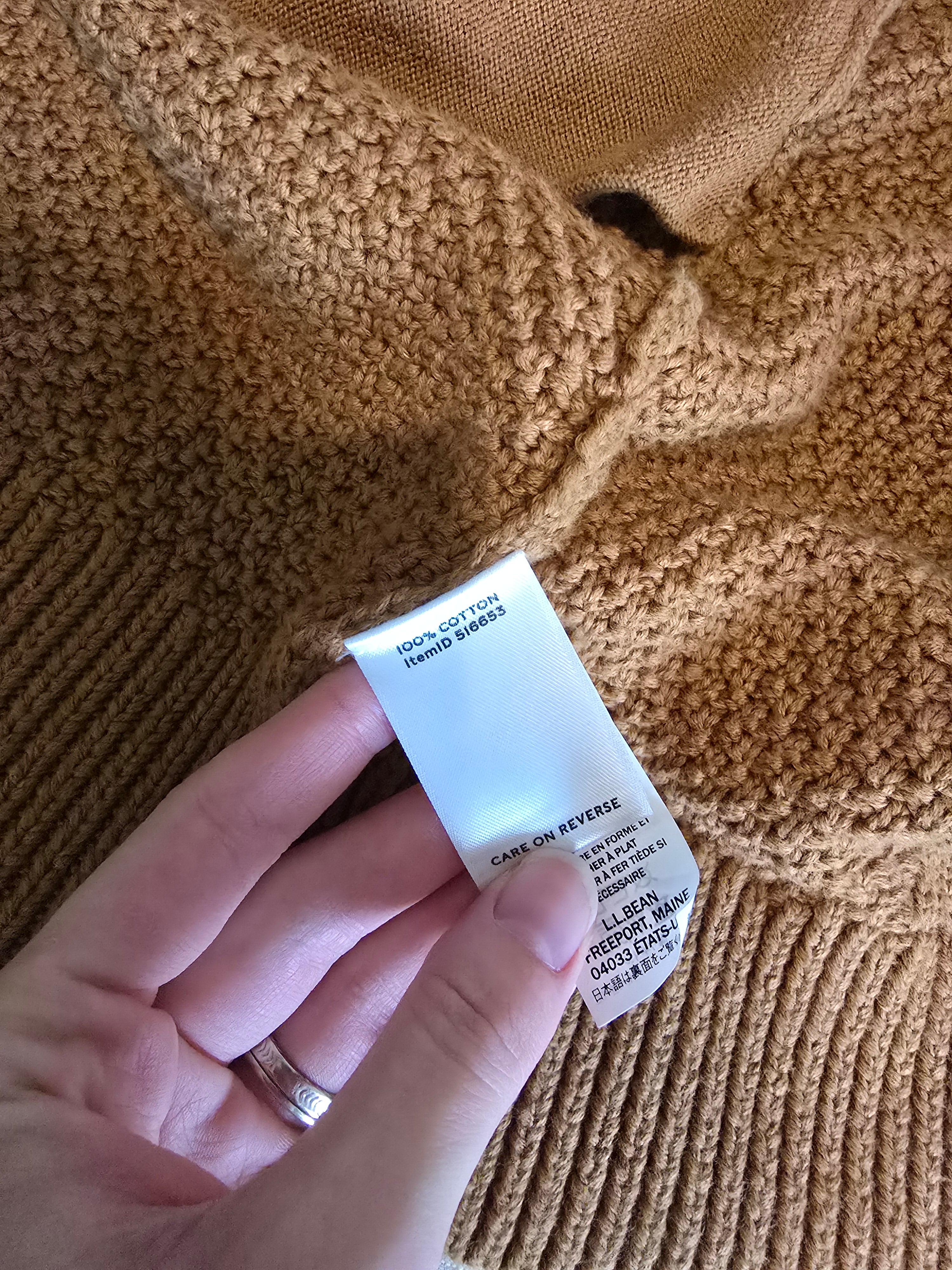 LL Bean Cable Knit Cardigan (XL)