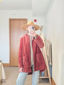 Rust Corduroy Hooded Jacket (M)