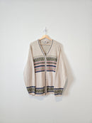 Vintage Fairisle Button Up Sweater (XL)