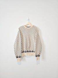 Vintage Patterned Wool Sweater (L)
