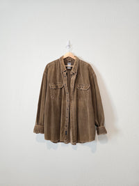 Vintage Brown Cord Button Up (XXL)