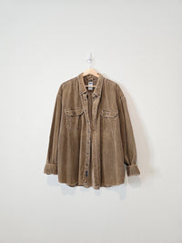 Vintage Brown Cord Button Up (XXL)