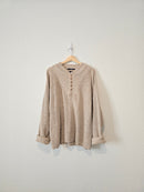 Vintage Oversized Knit Henley (M)