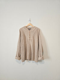 Vintage Oversized Knit Henley (M)
