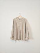 Vintage Oversized Knit Henley (M)