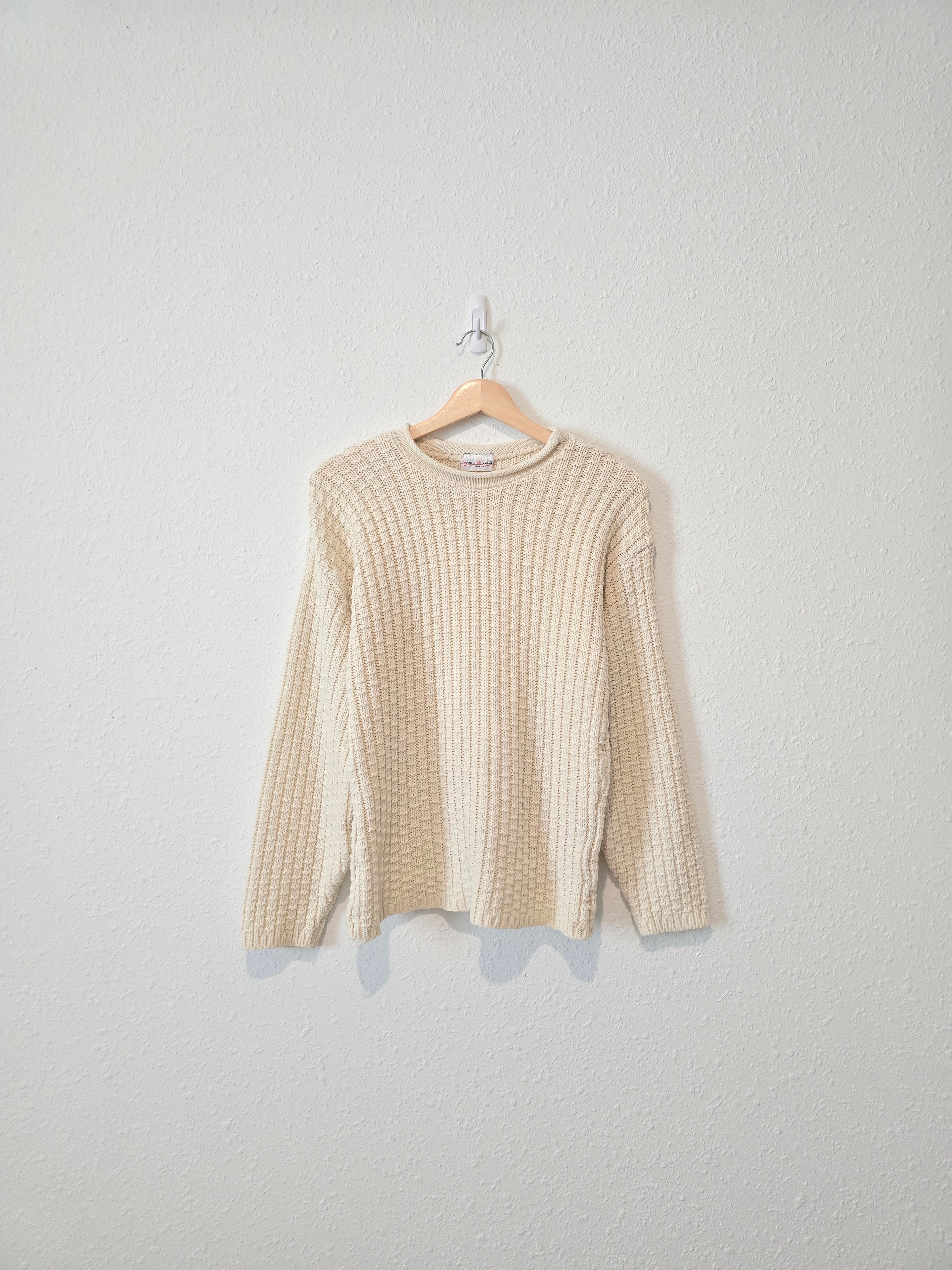 Vintage Cream Textured Sweater (XS/S)