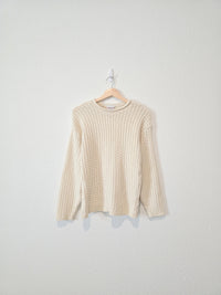 Vintage Cream Textured Sweater (XS/S)