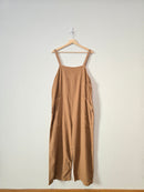 Linen Wide Leg Overall Jumpsuit (L)