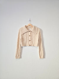 Mable Cable Knit Crop Sweater (S)