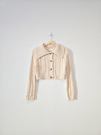 Mable Cable Knit Crop Sweater (S)