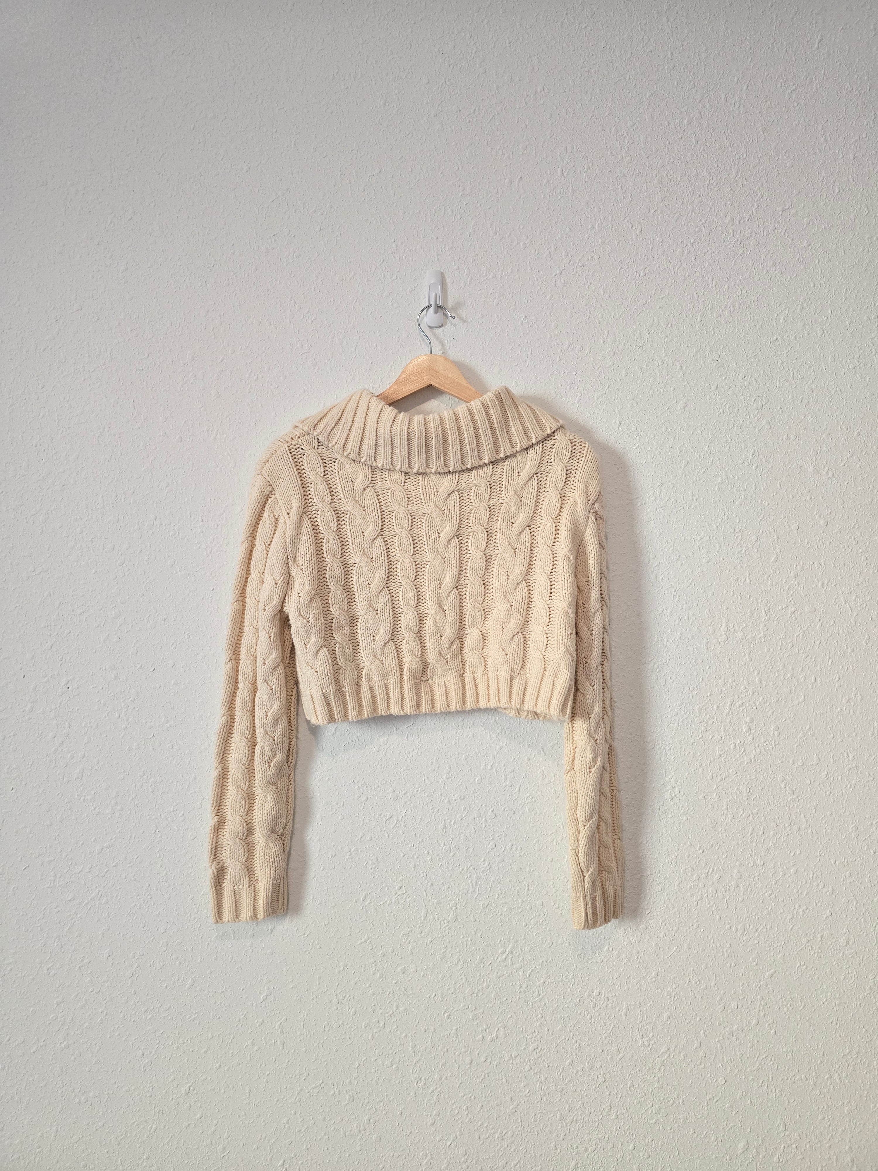 Mable Cable Knit Crop Sweater (S)