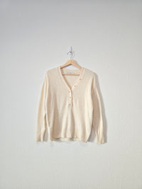 Loft Cream Henley Sweater (XS)