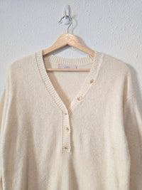 Loft Cream Henley Sweater (XS)