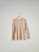 Pink Lily Waffle Henley Sweater (M)