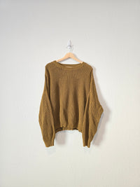 Olive Chunky Knit Sweater (XXL)