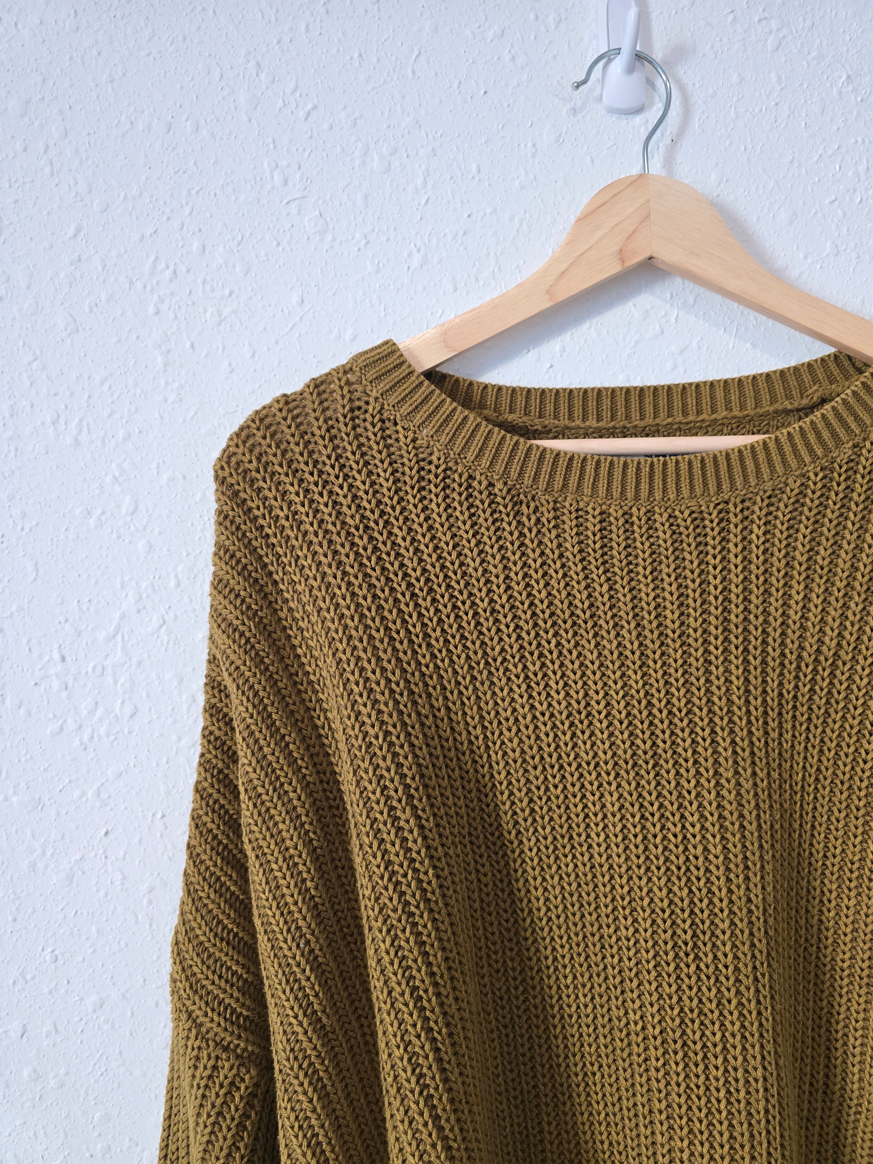 Olive Chunky Knit Sweater (XXL)