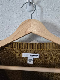 Olive Chunky Knit Sweater (XXL)