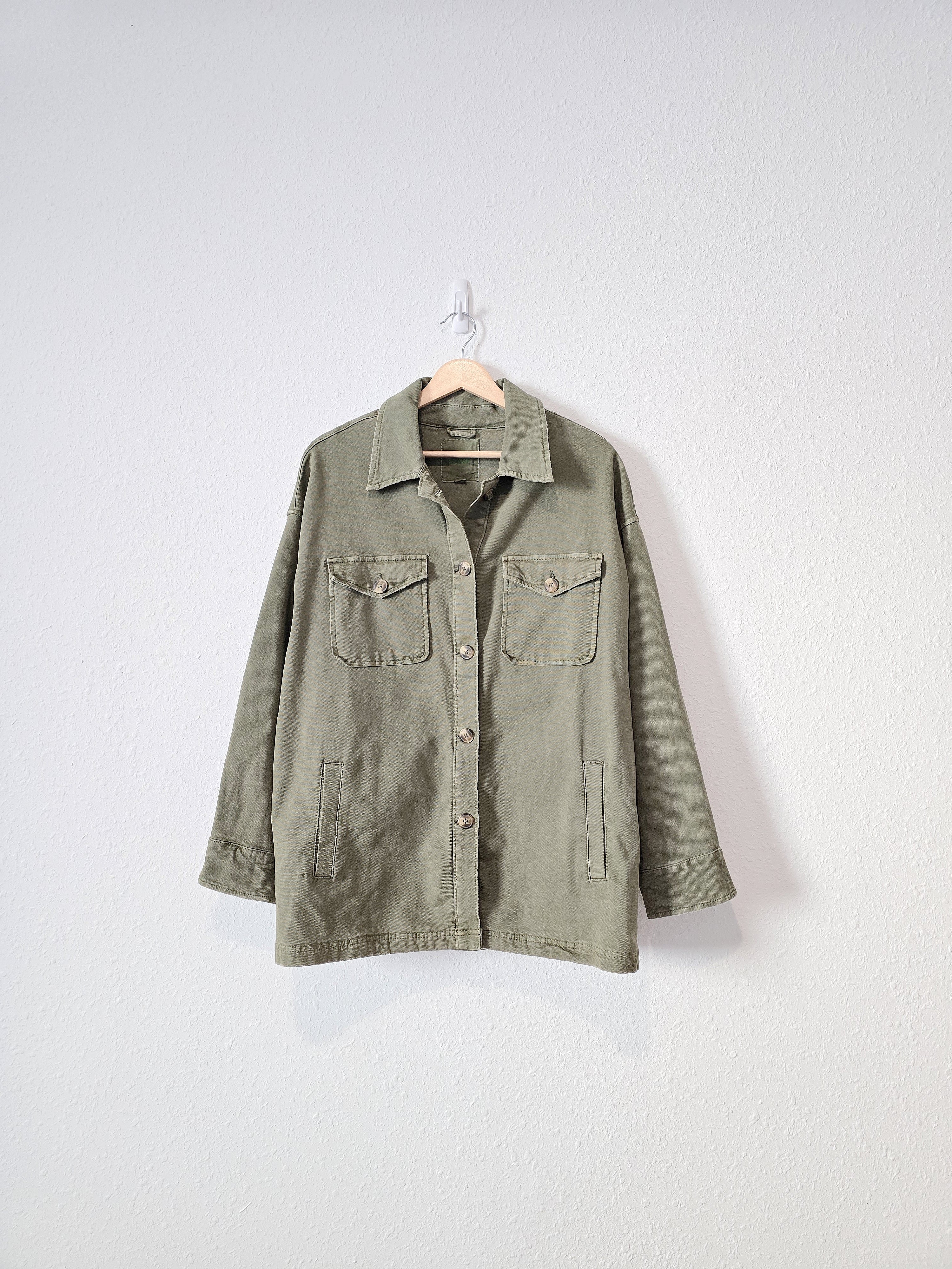 Aerie Green Button Up Jacket (M)