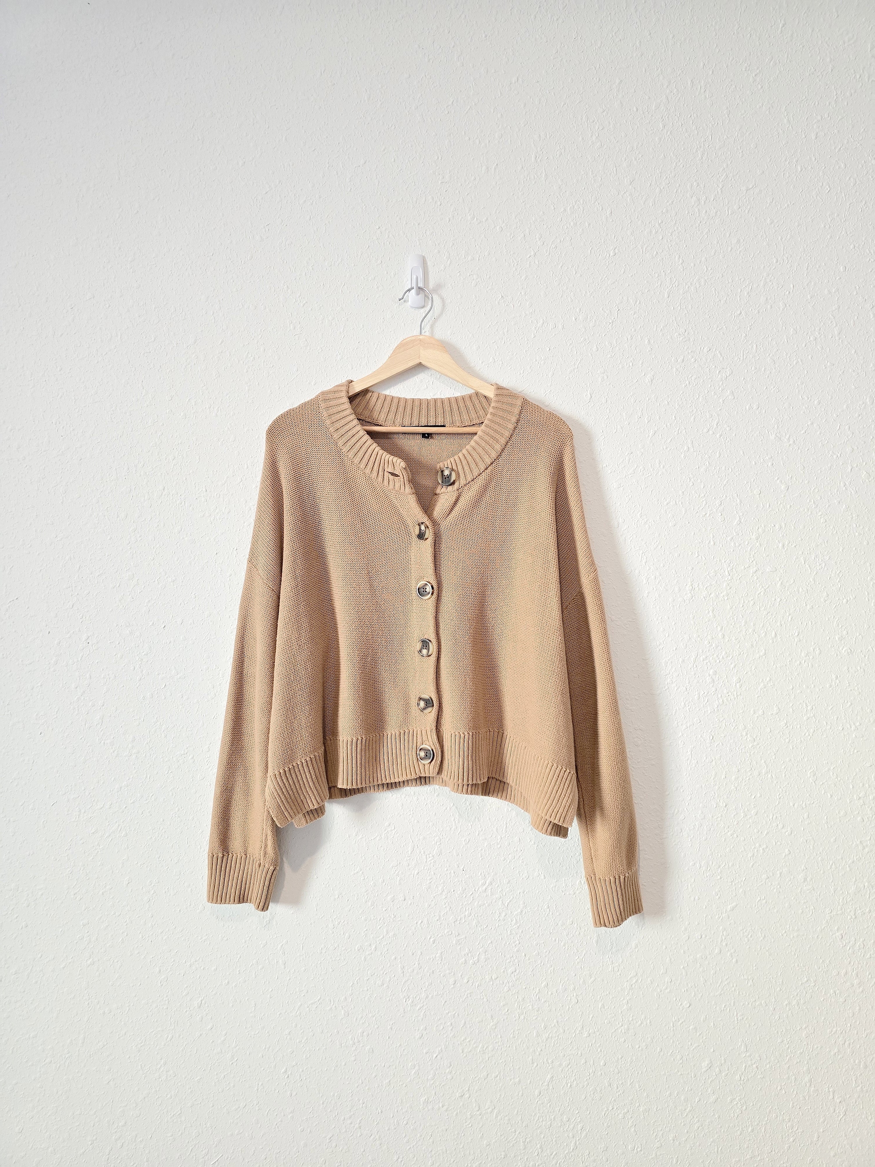 Quince Camel Cotton Sweater (L)