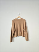 Quince Camel Cotton Sweater (L)