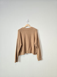 Quince Camel Cotton Sweater (L)