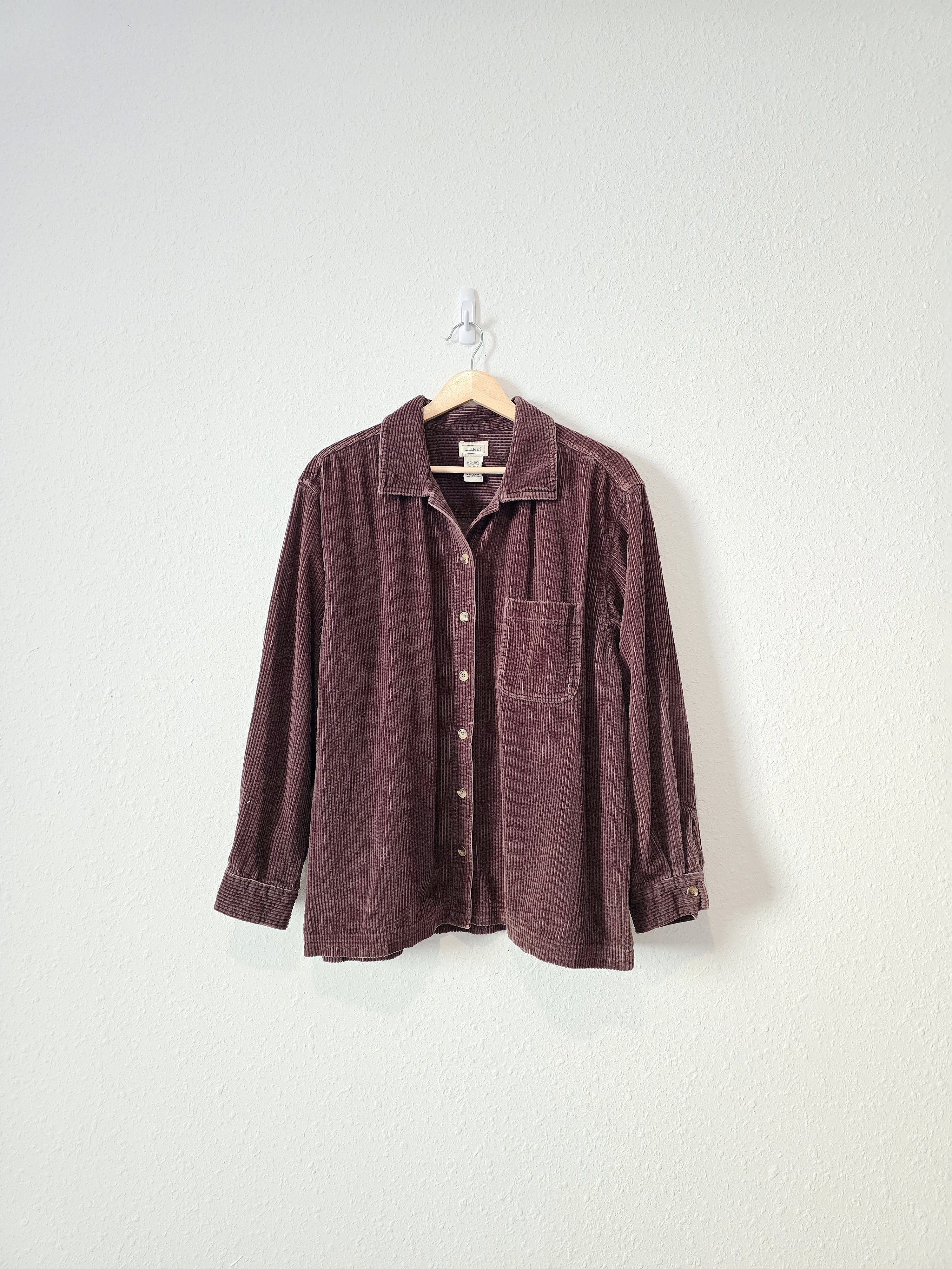 LL Bean Chocolate Cord Button Up (XLP)