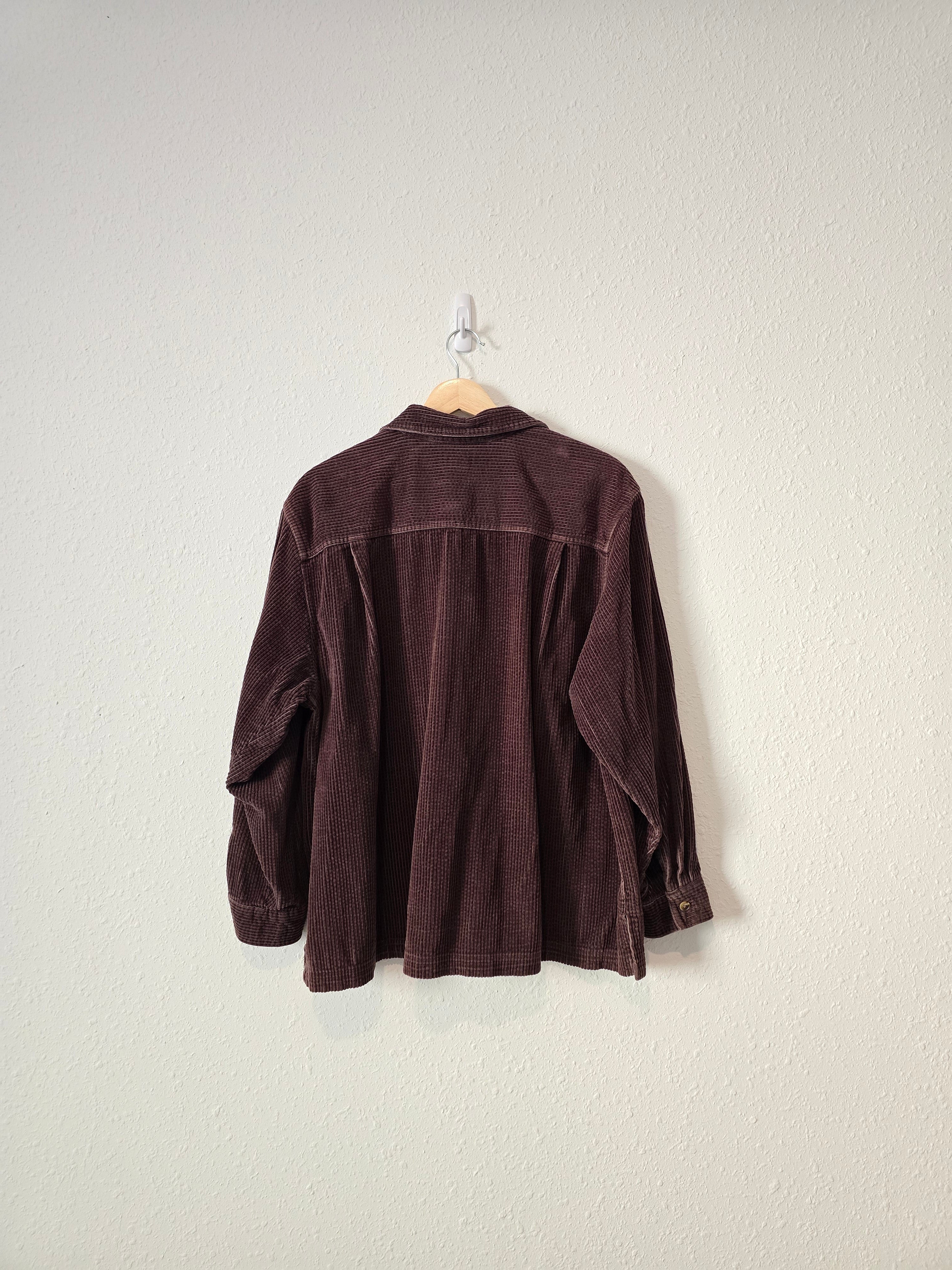 LL Bean Chocolate Cord Button Up (XLP)