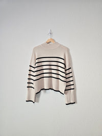 Striped Mock Neck Sweater (L)