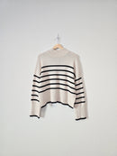 Striped Mock Neck Sweater (L)