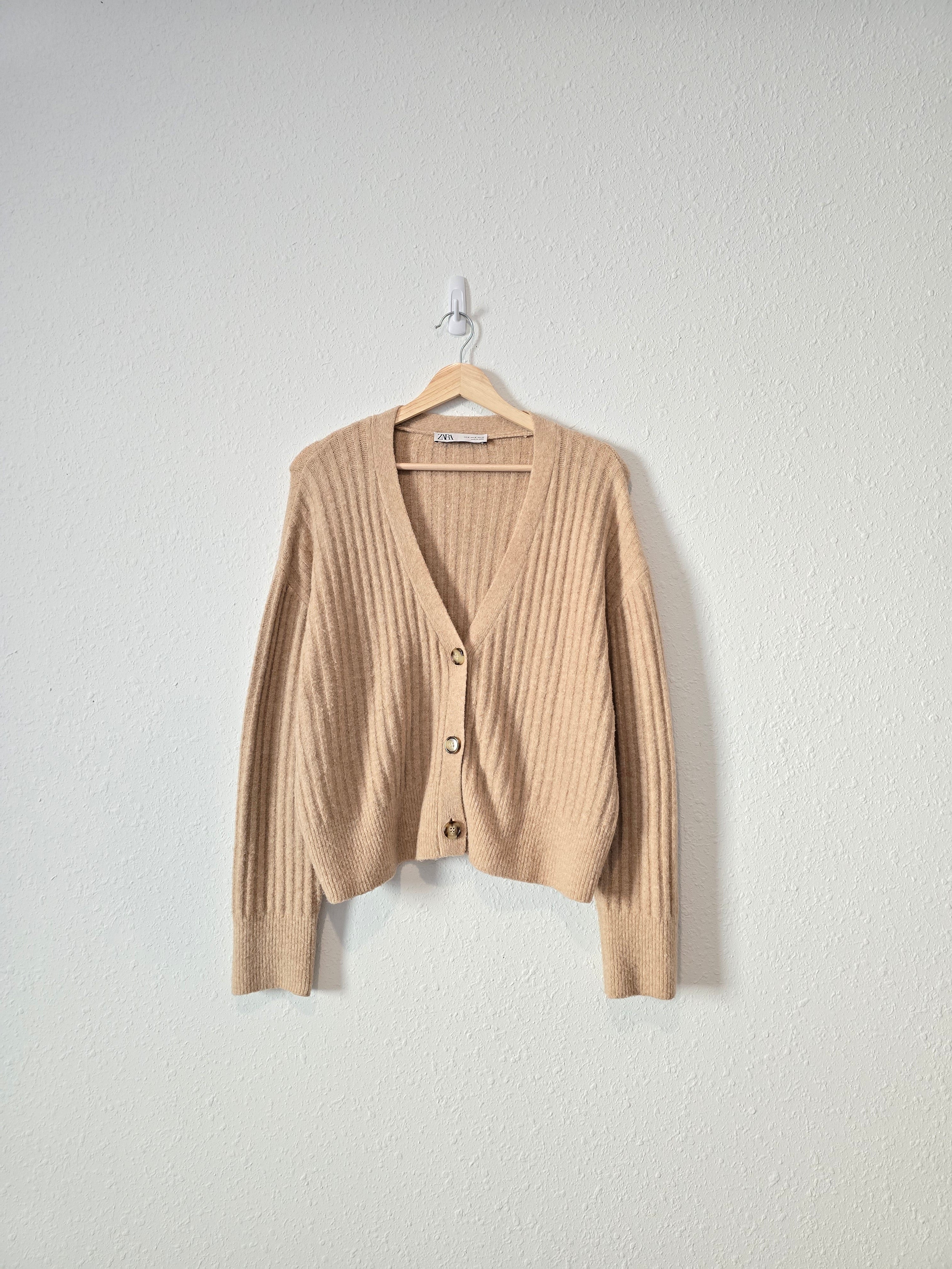 Zara Ribbed Cardigan Sweater (M)