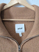 Aerie Camel Quarter Zip Sweater (XS)