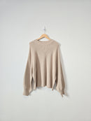 Neutral Puff Sleeve Sweater (2X)