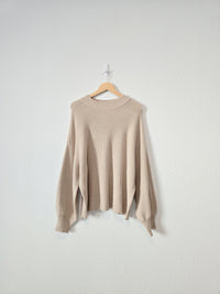 Neutral Puff Sleeve Sweater (2X)