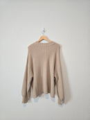 Neutral Puff Sleeve Sweater (2X)