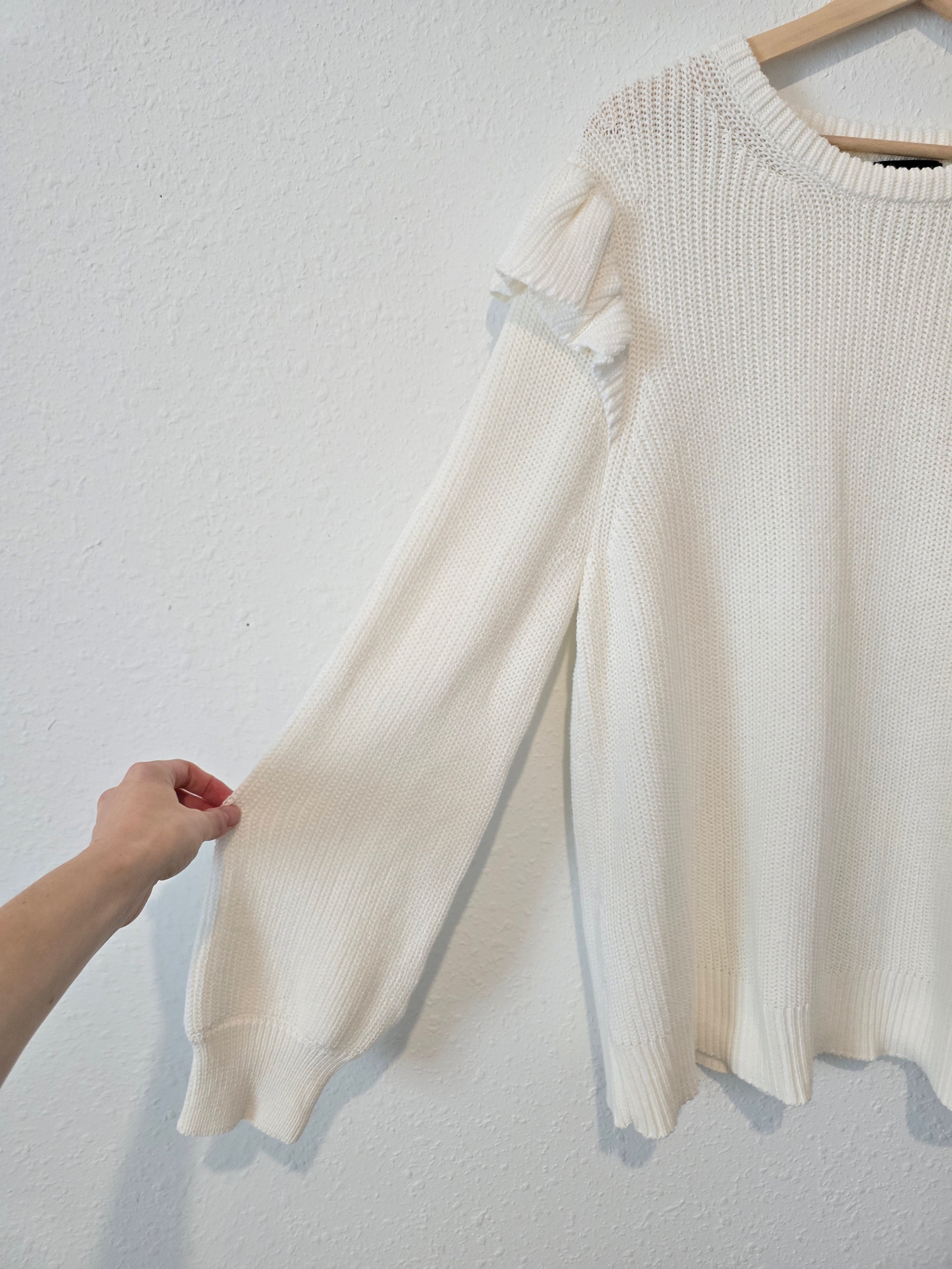 Organic Cotton Ruffle Sweater (1X)