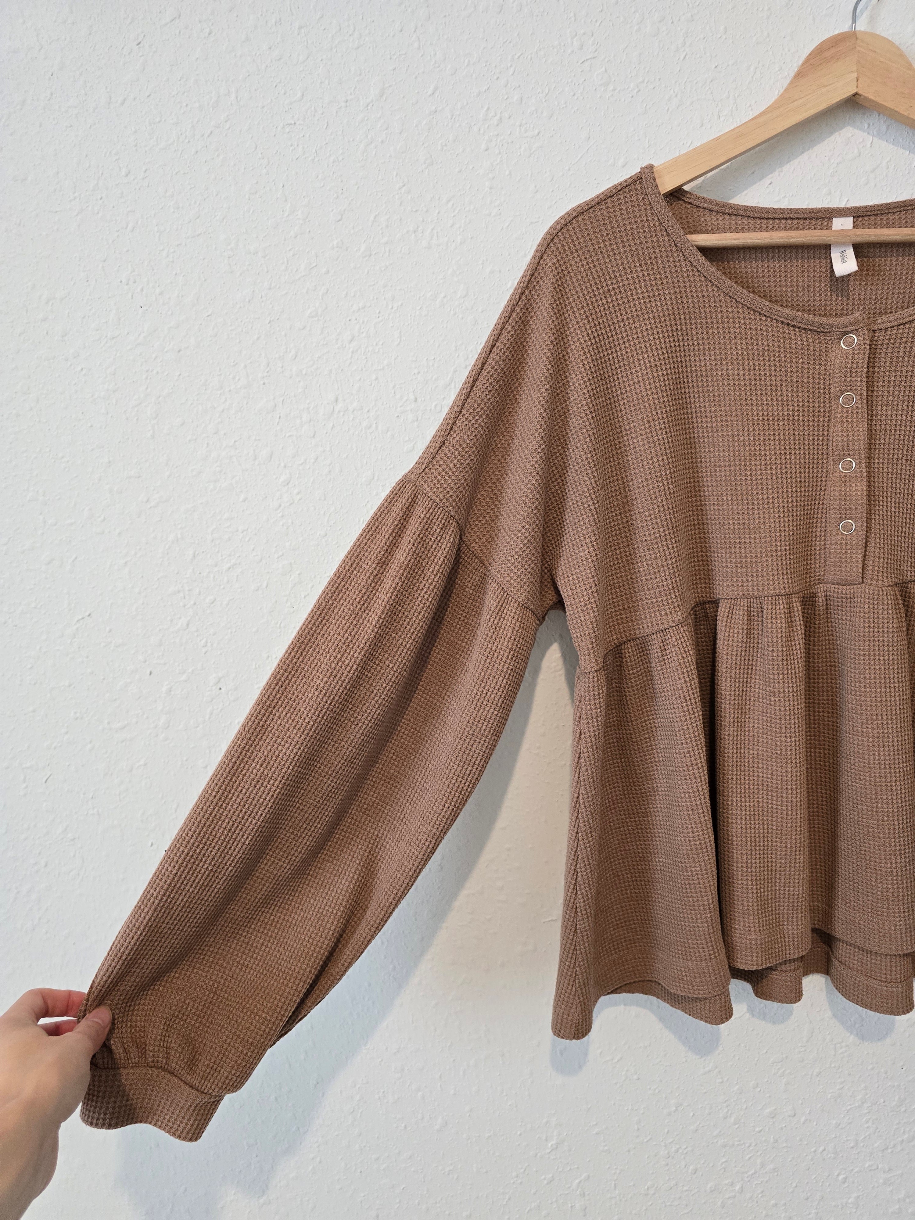 Wishlist Brown Babydoll Top (S/M)