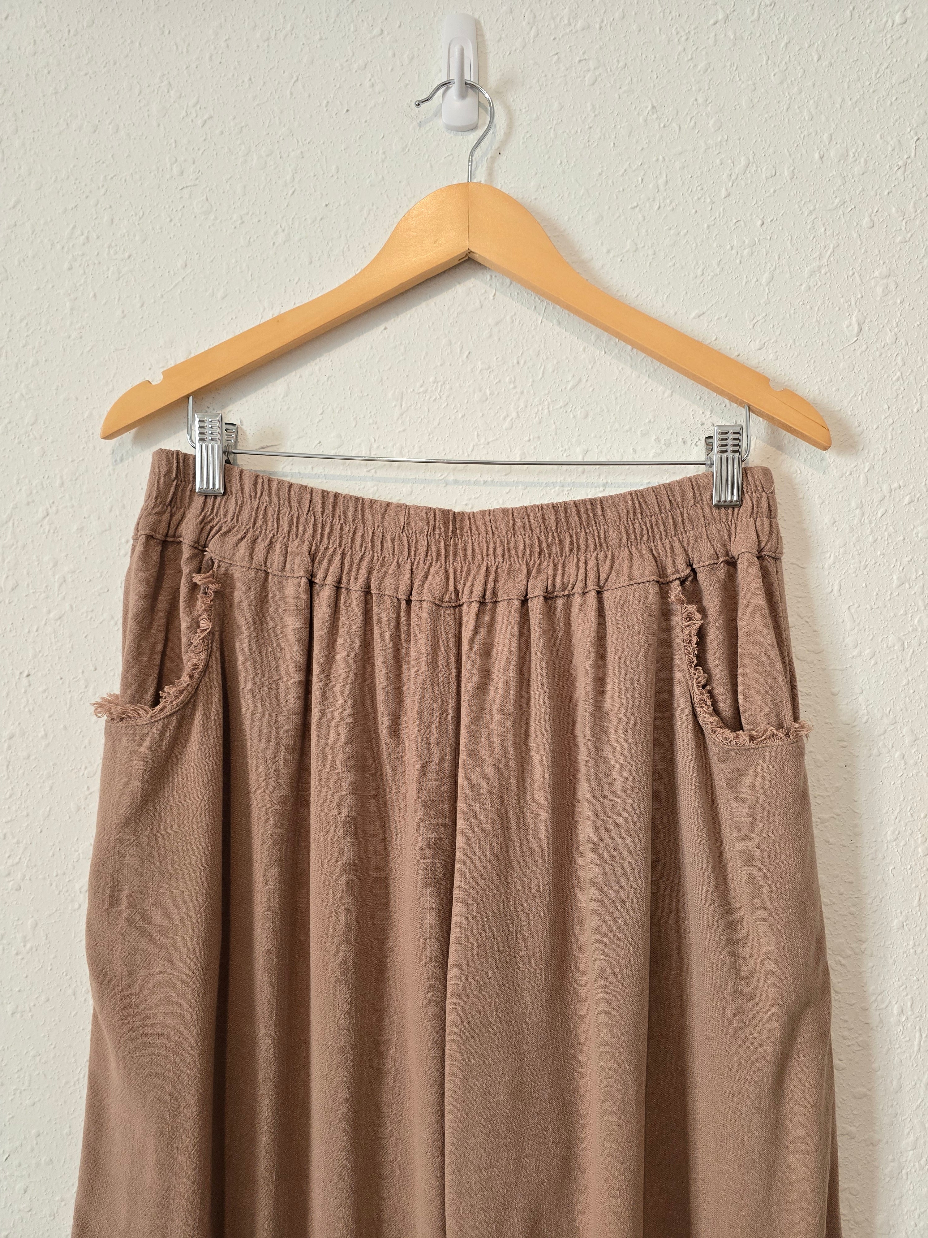 Umgee Linen Wide Leg Pants (L)