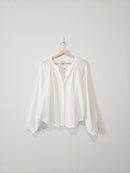 NEW Evereve White Gauze Top (L)