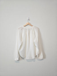 NEW Evereve White Gauze Top (L)