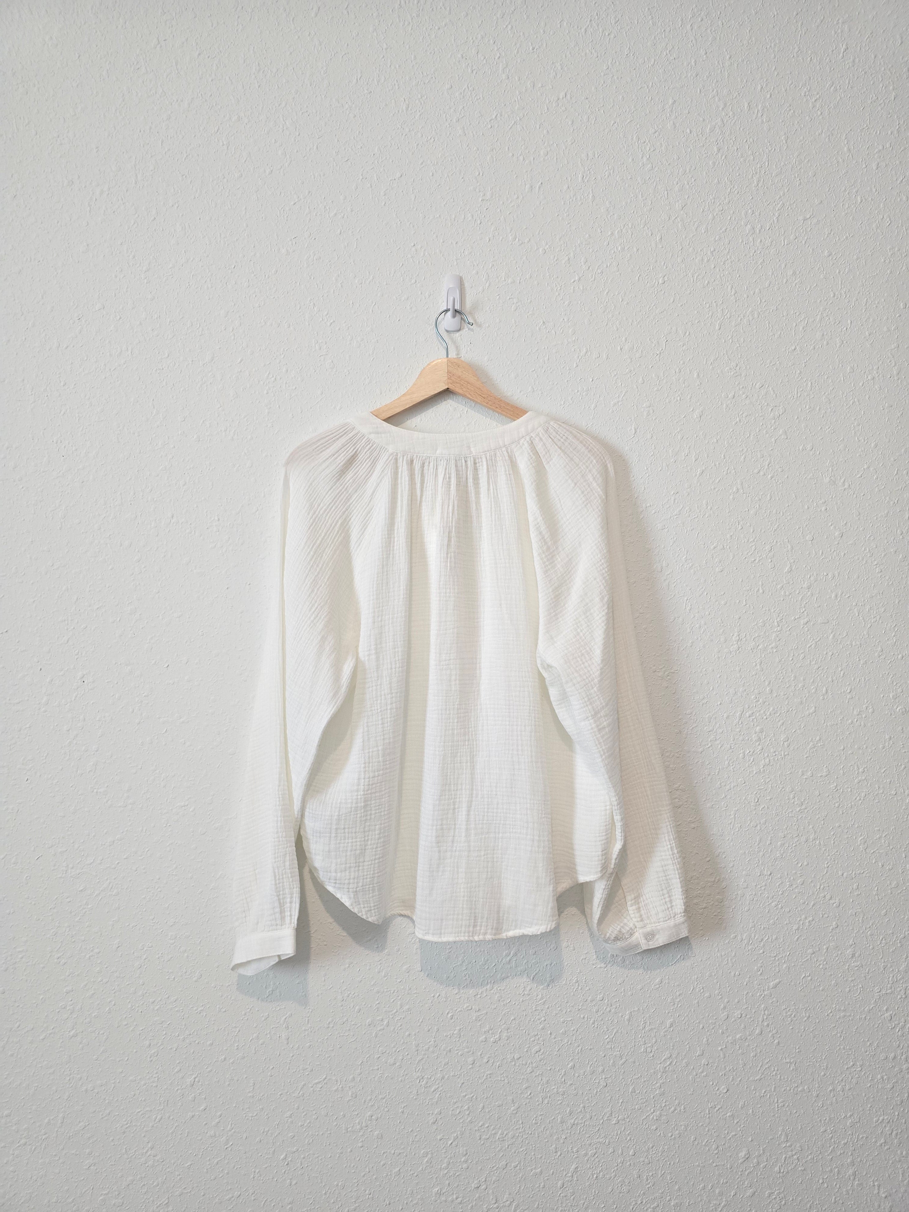 NEW Evereve White Gauze Top (L)